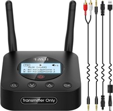 1Mii B06TX+ Long Range Bluetooth 5.2 Transmitter for TV/PC/Projector to 2 Wirele picture
