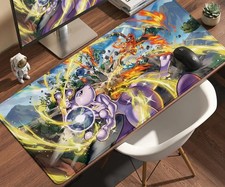 Mewtwo vs Charizard Energy Battle Pokemon Extended Gaming Desk Mat Mouse Pad picture