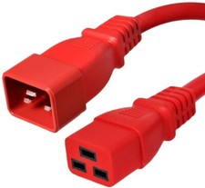20 PACK LOT 5ft IEC C20 - C19 Red Power Cord 12AWG 20A/2500W 100-250V 1.5M picture