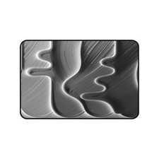 Monochrome Abstract Swirl Desk Mat | Black Gray Modern Office picture