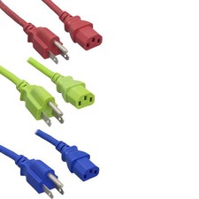 Lot 10pc Red/Blue/Green Color AC Power Cord Cable NEMA5-15P/C13 18AWG 10A 125V picture