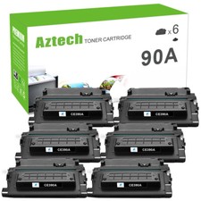6 PACK CE390A 90A Toner Compatible With HP LaserJet Enterprise M601dn M4555 M603 picture