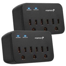 Fosmon Surge Protector Outlet for Refrigerator & Home Appliance 2 Pack Black picture
