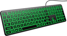 Large Print Light up Keyboard, USB Silent Wired Keyboard picture