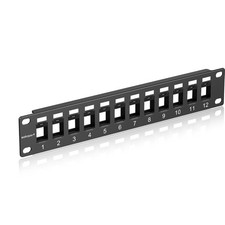 12 Port Mini Cat6 Keystone Snap-in Patch Panel 1 Pack picture