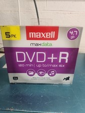 Maxell DVD Recordable Media - DVD+R - 16x - 4.70 GB - 5 Pack New Sealed picture