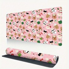 1pc Christmas Mouse Pad with Wrist Support - Festive Santa Claus & Holiday Des picture