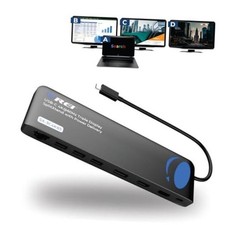 USB C Docking Station Triple Monitor, SplitXtend 12-in-1 Laptop Graphite Black picture