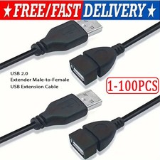 High-Speed USB-USB Extension Cable USB 2.0 Adapter Extender Cord Male/Female LOT picture
