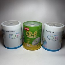 Memorex Printable CD-R 100 Pack 52x 700MB 80min Lot Of 3 300 Total New Sealed picture