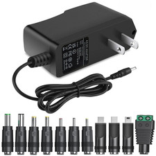 5V 1A AC Adapter DC5V Power Supply Cord with 11 Plug Tips to DC 5Volt 1A... picture
