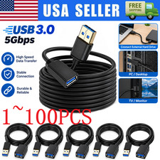USB3.0 Extension Cable High Speed Extender Cord Adapter TypeA Male to Female Lot picture