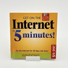 Get on the Internet in 5 Minutes Windows 1994 Floppy Disk Pipeline Vintage New picture