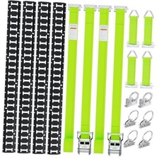4FT E Track Tie-Down Rail Kit,16PCS E-Tracks Set Includes 4 Steel Rails & 6 O picture