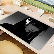 Extra Large Gaming Mouse Pad with Sleek Black Anime Girl Design, Non-Slip Rubb picture