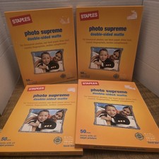LOT OF 4 STAPLES PHOTO PAPER SUPREME DOUBLE-SIDED MATTE 564121 8-1/2 X 11