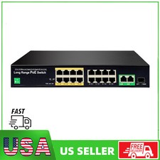16 Port PoE Switch with 2 Gigabit Uplink Port 250W Power Support IEEE802.3af/at picture