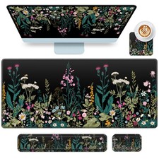 Desk Mat with Wrist Rest, 4-in-1 XXL Large Keyboard and Mouse Pad picture