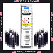 Writech W-1784 Black Ink Cartridges 16 Pack for Clictek Fountain Pens picture