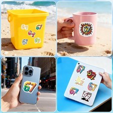 3 Random 67 Six Seven Meme Vinyl Decal Stickers Hands Funny picture