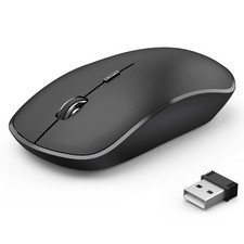 Silent Wireless Computer Mouse, Energy-Efficient - Black picture