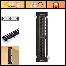 12-Port Mini Vertical Cat6 Patch Panel, RJ45 10Gbps Ethernet Network Switch picture