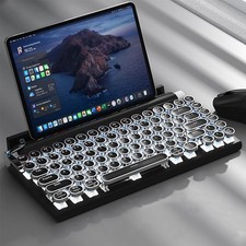 Retro Mechanical Keyboard - Bluetooth 5.0, RGB Backlight, Ergonomic, Multi-Devic picture