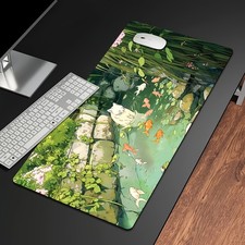 1pc Extra Large Durable Mouse Pad with Cute Cat, Fish, and Scenery Design - Sm picture