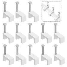 200 PCS Cable Clips 8mm Nail In Ethernet Cat6 Cord Wire Wall Fastening Set picture