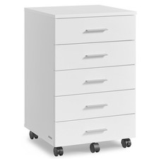 Mobile File Cabinet Pedestal with Wheels White UOFC081W01 VASAGLE Filing picture