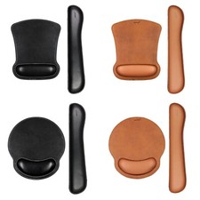 Ergonomic Faux Leather Mouse Pad & Keyboard Wrist Rest Combo Set picture