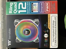 Thermaltake Riing Quad 12 120mm White RGB PWM Case Fans 3-Pack picture