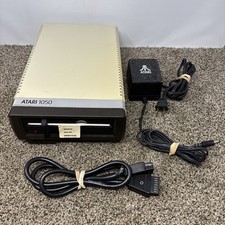 Atari 1050 Floppy Disk Drive Tested With All Cables Power And Data SIO Cable picture