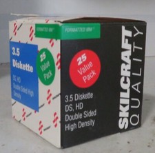 Skilcraft 3.5 Diskette Double Sided Formatted IBM 25 New Open Pack DS HD Disk picture