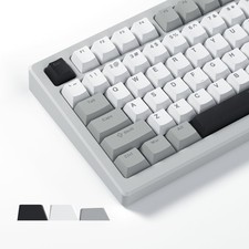 Shine Through PBT Keycaps Set Cherry Profile For MX Switches Grey Creamy picture