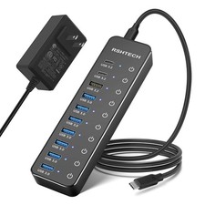 10-Port Powered USB C 3.2 Hub, Hybrid USB Hub 60W, RSH-ST10C picture