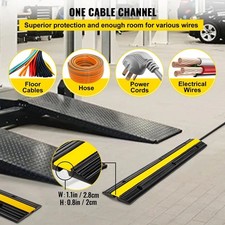 4 Pack of 1-Channel Rubber Cable Protector Ramps Heavy Duty 22046Lbs Load picture
