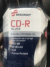 SKILCRAFT CD-R 700MB 100 Pack Thermal Printable Surface 80 Min. 52x NEW picture