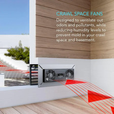 AIRTITAN T8, Crawlspace Basement Ventilator Fan, IP44 Water Resistant, Exhaust picture