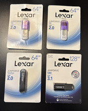 Lexar Jump Drive 128GB USB 3.1 Flash Drive and three 64GB USB 2.0 Lot of 4 picture