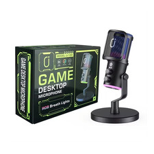 U-120 USB Desktop Microphone RGB Breath Lights, Mute, Echo, Volume, Black picture