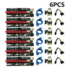 6Pcs Newest USB 3.0 Pci-E Riser Ver 009S Express 1X 4X 8X 16X Extender Set picture