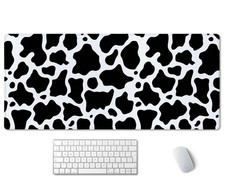 White Black Cow Pattern Desk Pad, Personalized Desk Mat, Cow Print Desk Mat, ... picture