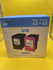 onn. Compatible with HP 63 Black  +63 Color Ink Cartridges 2 Pack  New Exp 04/26 picture