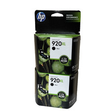 Two NEW Genuine HP 920XL Office Jet Black Ink Cartridge CD975AN year 2015 picture