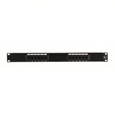 MONOPRICE Patch Panel: 6, Flat, Flat, Steel, 12 Ports, Straight, 2U, 2 1/2 in picture