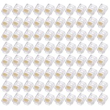 Telephone Modular Plug Male RJ11/RJ12 6P6C Clear 120pcs picture