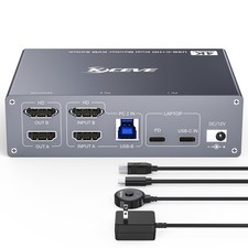 KCEVE USB C HDMI KVM Switch Dual Monitor 4K60Hz For Desktop Laptop With PD picture
