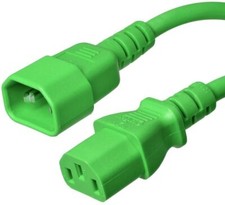 2FT IEC60320 C14 - C13 Green Power Cord 18AWG 10A/1250W 125V 3-Prong 0.6M picture