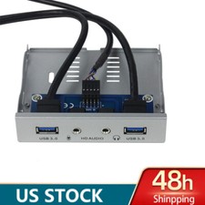 US STOCK 19Pin to USB 3.0 2Ports USB3.0 PC Front Panel Bracket with Cable Wire picture